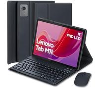 EHLCYS Funda con Teclado para Lenovo Tab M11 11 Pulgadas 2024 Modelo TB330FU/TB330XU, con Ratón Español Ñ Teclado Bluetooth Inalámbrico Desmontable con Ultrafina Funda,Negro