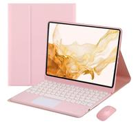 EHLCYS Funda con Teclado para Lenovo Tab P11 De 2ª Generación De 11,5 Pulgadas 2023 (TB350FU/TB350XU), Teclado Táctil Bluetooth Inalámbrico Desmontable, Funda Delgada con Soporte & Ratón,Rosado