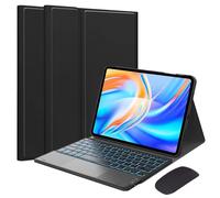 EHLCYS Funda con Teclado para Lenovo Tab P12 12,7 Pulgadas TB370FU 2023 Tableta, Trackpad Inteligente Multipunto Retroiluminado De 7 Colores, Teclado Bluetooth Inalámbrico Desmontable con Ratón