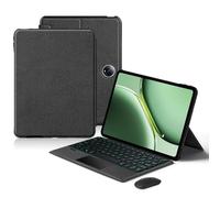 EHLCYS Funda con Teclado para OnePlus Pad Pro 12.1''/Oneplus Pad 2 12.1'' 2024, Cubierta Soporte Giratoria Horizontal/Vertical 360°, Teclado Bluetooth Retroiluminado 7 Colores Desmontable con Ratón