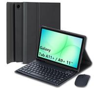 EHLCYS Funda con Teclado para Samsung Galaxy Tab A11+ Plus 2025 / Galaxy Tab A9+ Plus 11 Pulgadas 2023, Español Ñ Teclado con Ratón Bluetooth Desmontable Ultrafina Funda con Portalápice,Negro