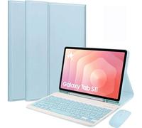 EHLCYS Funda con Teclado para Samsung Galaxy Tab S11 5G 11 Pulgadas 2025 Modelo (SM-X730/X736B), Español Ñ Teclado Bluetooth Desmontable, Funda Protectora Ultrafina Multiángulo y Ratón,Azul