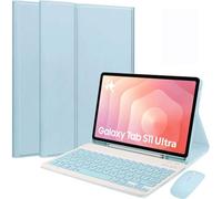 EHLCYS Funda con Teclado para Samsung Galaxy Tab S11 Ultra 14,6 Pulgadas 2025 Modelo (SM-X930/X936B), Español Ñ Teclado Bluetooth Magnético, Funda Protectora Ultrafina Multiángulo Y Ratón,Azul