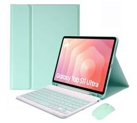 EHLCYS Funda con Teclado para Samsung Galaxy Tab S11 Ultra 14,6 Pulgadas 2025 Modelo (SM-X930/X936B), Español Ñ Teclado Bluetooth Magnético, Funda Protectora Ultrafina Multiángulo Y Ratón,Mint Green