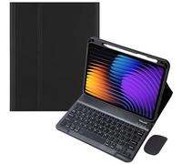 EHLCYS Funda con Teclado para Xiaomi Pad 7 / Pad 7 Pro 11.2 Pulgadas 2024, con Ratón Español Ñ Teclado Bluetooth Inalámbrico Desmontable con Ultrafina Funda para Bolígrafos,Negro