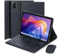 EHLCYS Funda con Teclado para Xiaomi Redmi Pad 2 11 Pulgadas (2025), Español Ñ Teclado Inalámbrico Bluetooth Magnético Desmontable, Funda Ultrafina Multiángulo con Ratón