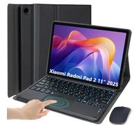 EHLCYS Funda con Teclado para Xiaomi Redmi Pad 2 11 Pulgadas Versión 2025, Panel Táctil Inteligente con Retroiluminación 7 Colores, Español Ñ Teclado Bluetooth, Funda Ultrafina Tipo Folio con Ratón