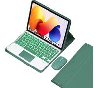 EHLCYS Funda con Teclado para Xiaomi Redmi Pad 2 Pro 12.1'' 2025/Mi Pad Pro 2024/Xiaomi Poco Pad 12.1'', Teclado Bluetooth Panel Táctil Desmontable Retroiluminado En 7 Colores con Ratón,Verde