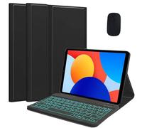 EHLCYS Funda con Teclado para Xiaomi Redmi Pad SE 8.7 Pulgadas 2024, Teclado Español Ñ Retroiluminado Bluetooth Inalámbrico Desmontable Magnético, Estuche Ultrafino con Soporte Y Ratón,Negro