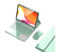 EHLCYS Funda con Teclado Táctil para Samsung Galaxy Tab A7 De 10,4 Pulgadas 2020 Modelo SM-T500/T505/T507, Teclado Bluetooth Inalámbrico Desmontable, Cubierta Trasera TPU Suave Ultrafina,Mint Green