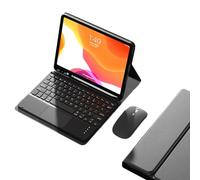 EHLCYS Funda con Teclado Táctil para Samsung Galaxy Tab A7 De 10,4 Pulgadas 2020 Modelo SM-T500/T505/T507, Teclado Bluetooth Inalámbrico Desmontable, Cubierta Trasera TPU Suave Ultrafina,Negro
