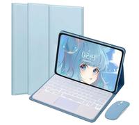 EHLCYS Funda con Teclado Touchpad para Xiaomi Redmi Pad SE 11 Pulgadas 2023, Teclado Bluetooth Inalámbrico Desmontable Retroiluminado De 7 Colores, Contraportada Ultrafina TPU con Ratón,Azul