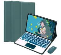 EHLCYS Funda con Teclado Touchpad para Xiaomi Redmi Pad SE 11 Pulgadas 2023, Teclado Bluetooth Inalámbrico Desmontable Retroiluminado De 7 Colores, Contraportada Ultrafina TPU con Ratón,Verde