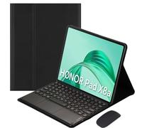 EHLCYS Funda Teclado para Tableta Honor Pad X8a 11 Pulgadas 2024, Teclado Español Ñ con Panel Táctil Inalámbrico Desmontable, Funda Magnética con Soporte Ultradelgado Y Liviano con Mouse,Negro
