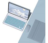 EHLCYS Funda Teclado para Xiaomi Redmi Pad Pro 12,1 Pulgadas Lanzada 2024, Teclado Inalámbrico Desmontable Retroiluminado 7 Colores, Funda Magnética con Soporte Ultrafino Y Ratón,Azul