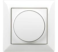 Ehmann 3595x0000 Regulador de Intensidad con Tapa, botón Giratorio, Placa Central y Marco (55 x 55 cm), Corte de Fase, 230 V, 50 Hz, Potencia: 60-600 W/VA