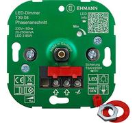 EHMANN 3900x0800 T39.08 - Regulador de Intensidad Empotrado (Corte de Fase, 230 V, 50 Hz, Potencia: LED 3-85 W, 20-250 W/VA, Incluye Adaptador de Programa de Interruptor)