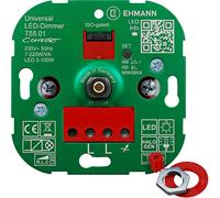 EHMANN 5500x0100 T55.01 Comfort - Regulador de Intensidad Universal (tecnología ISO-Gate, atenuador Giratorio Empotrado, atenuación Seleccionable, Potencia: LED 3-100 W, 7-220 W/VA)