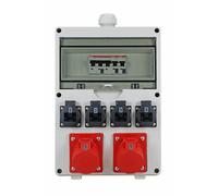 EHMANN Distribuidor de pared profesional, entrada M32 para cable, con disyuntores, Made in Germany, 6 salidas (2 x CEE 16 A / 4 x 230 V~), K2, BGI-GUV-I608