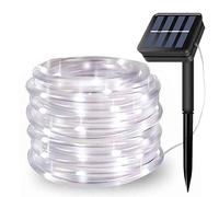 EHOFUN 100LED Guirnaldas Luminosas Exterior, Solar Alimentado 39FT Impermeable Alambre de Cobre Tira de Tubo Luces de Cadena para Jardín Fiesta Boda Navideña Decoración (Blanco)