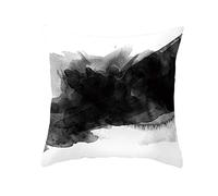 EHOMERY Fundas De Almohada En Algodon Cojín Rectangular Acuarela Terciopelo Hosteleria Exterior Impermeable Decoración del Sofá Sala Estar Blanco Negro 16X16 Inches