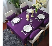 EHOMERY Mantel Tela Mesa Antimanchas Cuadrado Cocina Simplicidad De Color Puro Rectangular Vidrio Formas Violeta Tela Protección Decoración 140X140Cm