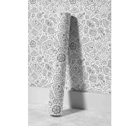 EHOMERY Papel Autoadhesivo Flores Revestimiento Pvc Pared Exterior Simple And Elegant Sencillo Y Elegante Pintado Etnico Rollo de Tapiz 3D Para 45x300cm