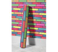 EHOMERY Papel de Pared Tropical Pvc Revestimiento Anti Humedad Hip-Hop Modern Personality Pintar Grafitis Personalidad Moderna Del Hip-Hop Quarto Panel Alero 45x200cm