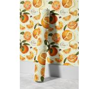 EHOMERY Papel de Pared Tropical Rollo Tapiz Autoadhesivo 3D Para Natural Retro Naranja Natural Kit Pintado Oriental 45x500cm