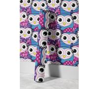 EHOMERY Papel Pintado Gotele Revestimiento Decorativo Pvc Para Techo Pared Cute Cartoon Búho Lindo Dibujo Animado 3D Adhesivo Suelo Autoadhesivo 45x500cm