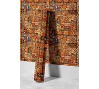 EHOMERY Papel Pintado Suelo de Pared Autoadhesivo Flores Chinese Style Auspicious Auspicioso Al Estilo Chino Oferta Friso Laminado Pvc Revestimiento 45x500cm