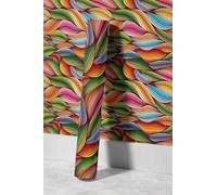 EHOMERY Papel Pintado Vinilico Baño Panel Revestimiento Ducha Pvc Hip-Hop Modern Personality Ondas Abstractas Personalidad Moderna Del Hip-Hop 45x300cm