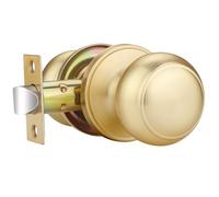 EHOMEWARE 1 paquete de pomos dorados para puerta interior, pasillo/armario, manija de puerta de paso sin cerradura, palanca redonda sin llave, reversible para puertas izquierdas y derechas