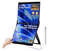 EHOMEWEI Pantalla táctil X2 Air Dual de 14.2 pulgadas, pantalla IPS de 2.8K, 90Hz, soporte para lápiz capacitivo, brillo de 400 nits, color 100% sRGB, pantalla dual ultra clara para productividad