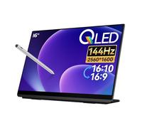 EHOMEWEI Q8g Monitor portátil, visualización táctil QLED de 15.6 pulgadas, resolución de 2560 x 1600, frecuencia de actualización de 144 Hz, brillo de 400 nit, color DCI-P3, soporte de lápiz