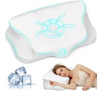 Ehomfory Almohada Cervicales y Cuello Almohada Cervical, Almohada de Espuma de Memoria Contorneada, Almohada Ergonómica de Soporte para Dormir de Lado, Espalda y Boca Abajo (White)