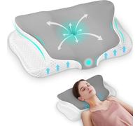 Ehomfory Almohada Cervicales y Cuello Almohada Cervical, Almohada de Espuma de Memoria Contorneada, Almohada Ergonómica de Soporte para Dormir de Lado, Espalda y Boca Abajo，62X41X9/12 CM