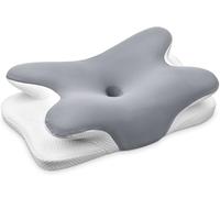Ehomfory Almohada Cervicales y Cuello，Almohada Cervical de Espuma Viscoelástica, 2 en 1 Almohada Ergonómica para Dormir de Lado, Boca Arriba y Boca Abajo, 69x37x9/12 CM
