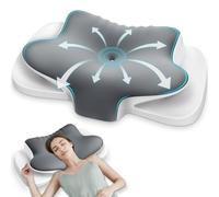 Ehomfory Almohada Cervicales y Cuello, Transpirable Almohada Cervical de Espuma Viscoelástica, 2 en 1 Almohada Ergonómica para Dormir de Lado, Boca Arriba y Boca Abajo