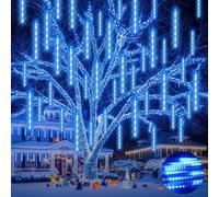 Ehomfory Luces Navidad Exterior, 11,8 Pulgadas 15 Tubos 540 LED Lluvia de Meteoritos, LED Nieve Cayendo Carámbano Cascada Luz para Árbol de Navidad Boda Decoración Fiesta, Enchufe UL