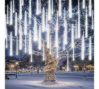 Ehomfory Luces Navidad Exterior, 15.8 Pulgadas 20 Tubos 720 LED Lluvia de Meteoritos, LED Nieve Cayendo Carámbano Cascada Luz para Árbol de Navidad Boda Decoración Fiesta, Enchufe UL