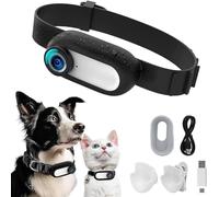 ehomful Collar de cámara HD 1080P para gatos con grabación de video, mini cámara deportiva inalámbrica, cámaras de acción pequeñas, cámara corporal para suministros de mascotas/cosas, regalo de