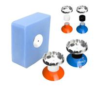 [EHOP] Juego de 4 jaboneras magnéticas de Pared - Fabricadas en Francia - Potente imán y protección integrada, sin Necesidad de taladrar, Colores Naranja y Azul, Ideales para baño y Cocina