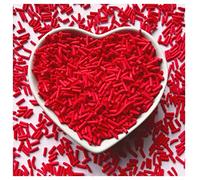 EHOPE Gránulos falsos de resina de 50 g, chispas de arcilla de polímero para arte de uñas, manualidades, pasteles, funda de teléfono (12 rojos)