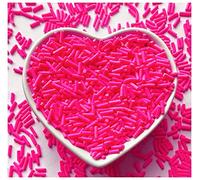 EHOPE Gránulos falsos de resina de 50 g, chispas de caramelo falso, chispas de arcilla, chispas de polímero para arte de uñas, manualidades, pasteles, funda de teléfono (9-rojo rosa)