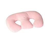 EHOTER Almohada de lactancia multifuncional doble almohada de maternidad almohada de lactancia para mujeres embarazadas, lavable a máquina, tela de algodón doble almohada de apoyo (rosa)