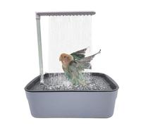 EHOTER Bañera para pájaros, bañera automática para loros con múltiples grifos, bañera para pájaros pequeños y medianos (gris)