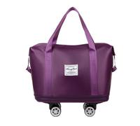 EHOTER Bolsa de viaje plegable expandible con ruedas, bolsa de viaje de fin de semana con ruedas desmontables para mujeres y hombres, bolsa de viaje para fin de semana, Purple