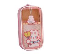 EHOTER Bonito estuche estético para niñas, estuche de gran capacidad, duradero, con patrón de dibujos animados, impermeable, para la escuela, para niñas, niños y adolescentes, Pink, Sencillo