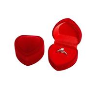 EHOTER Caja de regalo de franela en forma de corazón, caja de joyería para amantes, collar, aretes, paquete de regalo, caja de exhibición de boda, organizador de joyas (rojo)